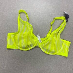 NWT Cacique Unlined High Apex Plunge Bra 44C Neon Yellow